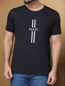 Men T-Shirts - 黑色 - 查看 3