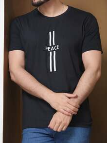 Men T-Shirts - 黑色 - 查看 5