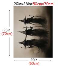 1 件巫术装饰万圣节墙壁艺术可打印复古万圣节乡村万圣节装饰复古万圣节绘画复古墙壁艺术无框架 - 彩色 - 查看 13