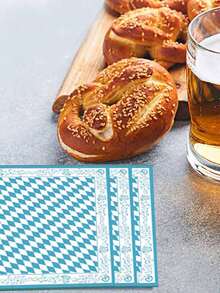 20 piezas de servilletas de papel a cuadros, servilletas desechables, servilletas a cuadros azules para fiesta de Oktoberfest, fiesta de cumpleaños, Navidad - Azul y blanco - Ver 5