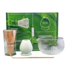 4PCS/Set Japanese Style Glass Matcha Set, Including Glass Tea Bowl, Tea Stand, Spoon, And Tea Whisk, Excellent Gift For Ceremonies And Traditional Japanese Decoration Back To School - B - مشاهدة 14