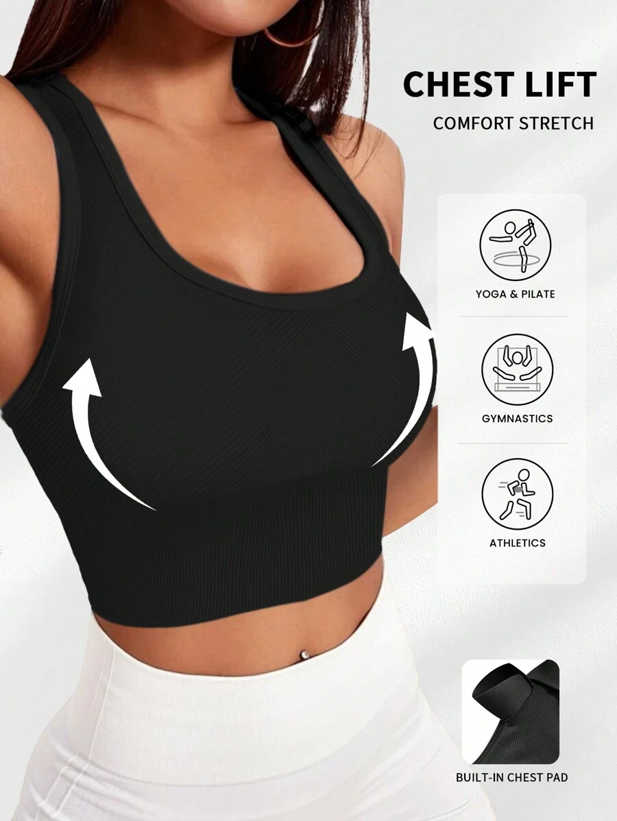 Aaseow Women'S Sports Bra, Compression, Moisture Wicking, High-Impact Sports Bra For Women - Black - View 1