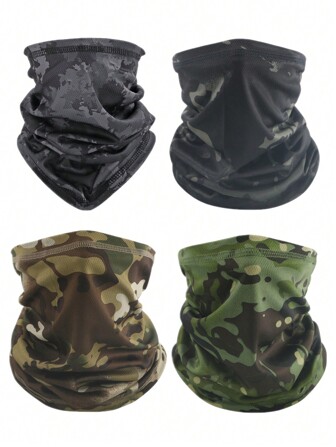 4pcs Summer Outdoor Sunscreen Neck Gaiter Multifunctional Magic Headband, Breathable Scarf, Cycling Face Mask, Quick-Drying,Suitable For Cycling,Riding Motorcycle And Skiing
