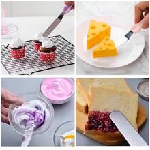 3 件装黄油奶油巧克力蛋糕脱模刀 DIY 不锈钢抹刀专业蛋糕装饰糕点烘焙工具 - 粉色 - 查看 3