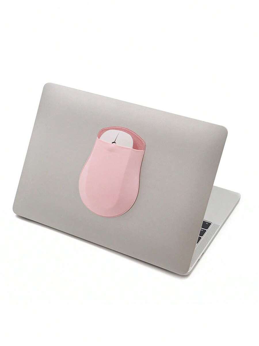 1PC Laptop Retractable Pocket Self-Adhesive Notebook Mouse Sleeve Computer Pocket Self-Adhesive Mouse Kangaroo Logo Shape Storage Elastic Pocket Digital Accessories Storage Bag Power Bank Travel Travel Bag Portable Charger Charger Case School College Back To School Headphone Case Cable Bag Electronic Bag Dorm Cable Organizer Home Camping - Pink - View 1