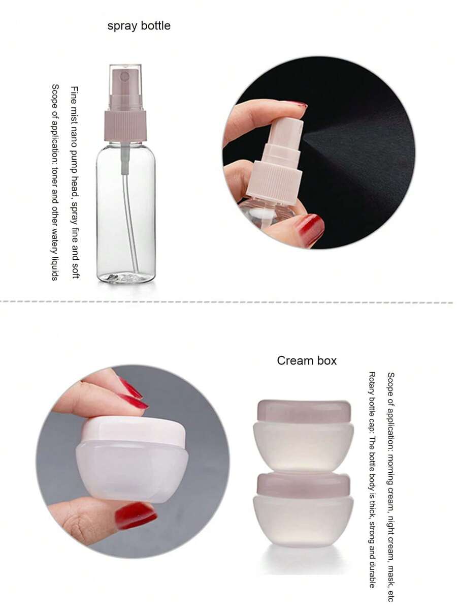 11-teiliges Reise-Flaschen Set - Leere Sprühflaschen Für Handgepäck 30/50/60/80 Ml