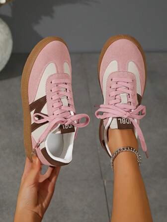 女士透气粉色休闲鞋学生硫化鞋新款春夏软底百搭运动鞋秋冬