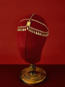 1 件中东风格别致夸张金铜复古时尚头饰，适合外出、聚会、日常佩戴、圣诞节、送给女性、女朋友、父母的礼物