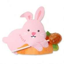 50pcs Rabbit Shaped Lollipop Decorative Paper Cards - Baby Pink - View 3