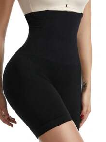 High Compression Shaping Shorts Strap With 4 Steel Fins - màu đen - Xem 2