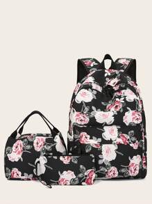 3pcs/Set Fashionable New Multi-Purpose Floral Large Capacity Backpack - Multicolor - View 1