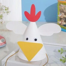 5pcs/Set Cartoon Animal Cow, Pig, Sheep, Chicken, Bull Party Birthday Hat Decoration & Photo Props,Christmas