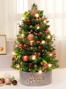 1棵60厘米绿色人造迷你圣诞树，圣诞装饰品（不含饰品），最佳礼物，生日家居装饰，圣诞装饰，房间装饰，冬季圣诞装饰，家居圣诞礼物，圣诞装饰 - 綠色 - 查看 9