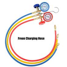 AC Diagnostic Manifold Freon Gauge Set Fits For R134A R12, R22, R502, With Couplers, Adapter For Car A/C System Automotive Air Conditioning Maintenance
