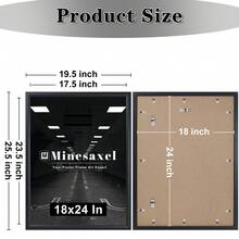3 Pcs 18 X 24 Inch Poster Frames In Black, 18x24 Large Picture Frame For Wall Mount - Black - View 2