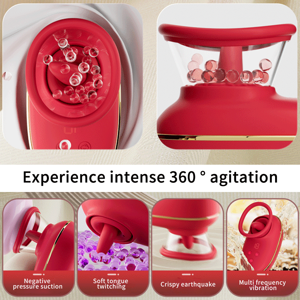 Saugender Vibrator Sexspielzeug für Erwachsene, Sexspielzeug für Frauen Klitoris-Vibrator mit 3 Saugfunktionen, 9 Zungenimitationen & Vibration, Rose Sexspielzeug G-Punkt Vibrator, Dildo Vibratoren Sexspielzeug für Frauen