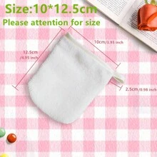4 piezas Guantes desmaquillantes de microfibra, toallas faciales desmaquillantes, toallas de microfibra suaves, guante desmaquillante reutilizable, paño de limpieza facial de fibra superfina en color blanco