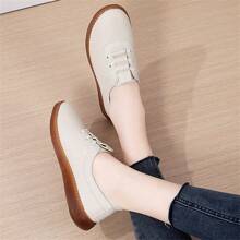 Giày lười đế cao su cỡ lớn cho nữ, mùa xuân/thu, giày cho bà mẹ lớn tuổi ở Bắc Kinh - Màu be - Xem 6