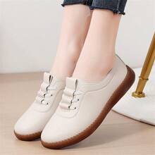 Giày lười đế cao su cỡ lớn cho nữ, mùa xuân/thu, giày cho bà mẹ lớn tuổi ở Bắc Kinh - Màu be - Xem 2