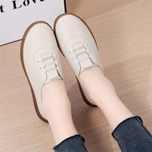 Giày lười đế cao su cỡ lớn cho nữ, mùa xuân/thu, giày cho bà mẹ lớn tuổi ở Bắc Kinh - Màu be - Xem 7