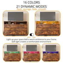 59" Dresser With 6 Drawers, LED Lights And Power Strip, Modern Storage Cabinet For Bedroom Gift,Fall Holiday - màu nâu - Xem 4