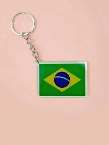 1/4pcs National Flag Of South America Casual Acrylic Keychain Keyring For Men, Gift For Football Fans, Backpack Decor (Brazil, Colombia, Argentina, Uruguay) School Letter