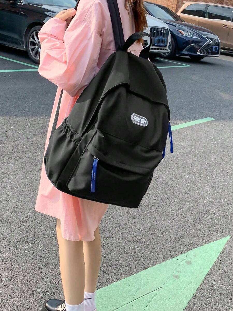 Fashion Solid Color Backpack Wholesale, Stylish Korean Version Casual Bookbag For College Girls, Large Capacity Backpack