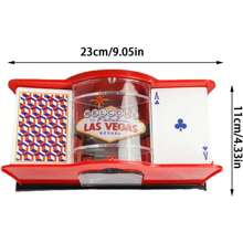 Recula Barajador Automático de Cartas,Repartidor de Cartas Automatico de póquer,2 Barajas Barajador para Cartas Automático,Evitar el engaño,Adecuado para reuniones Familiares, Casinos, Clubes. - Rojo - Ver 6