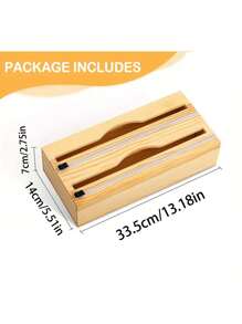 "12-Inch Wooden Wrap Organizer - Aluminum Foil & Plastic Wrap Dispenser For Kitchen Drawers, Space-Saving Storage For Cling Film & Wax Paper (Natural Wood, Easy Roll Access)" - Multicolor - View 8