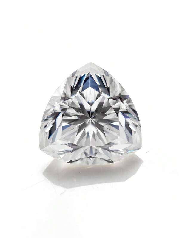 1 pieza Piedra suelta de moissanita de corte elegante asimétrico con forma de triángulo, de color D-GH, calidad alta de 1 quilate, para montajes de joyería - anillo, pendientes