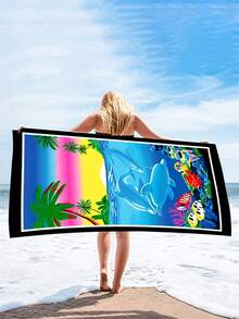 Khăn đi biển dành cho động vật biển phổ biến, Khăn đi biển mỏng bằng sợi nhỏ, Khăn nhẹ, cỡ lớn, không có cát, Nhanh khô, Thích hợp cho du lịch, Hồ bơi, Yoga, Phòng tập thể dục, Thể thao, Phụ kiện bãi biển, Đồ dùng cần thiết cho kỳ nghỉ - Màu xanh lam - Xem 1