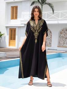 Women's Elegant Embroidered Long Robe