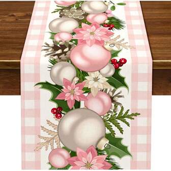 4/6 件装格子圣诞餐垫/桌旗水牛格子圣诞装饰适用于家庭厨房餐桌装饰