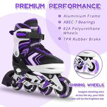 Inline Skates For Girls Boys With Full Light Up Wheels, Adjustable Beginner Blades Roller For Kids Youth