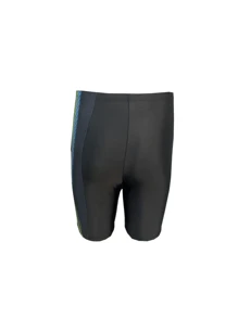 Latest Male Outdoor Sports Quick Dry High Elasticity Knee Length Swim Trunks - Black - View 4
