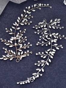 1 pezzo Catena per vita personalizzata con strass scintillanti, elegante e delicata, decorazione a forma di fiore rampicante, cintura gioiello per abiti da sposa, matrimonio, festival, banchetti, abiti da sera, vestiti estivi casual, vacanze, accessori per San Valentino - Multicolore - Visualizzare 3