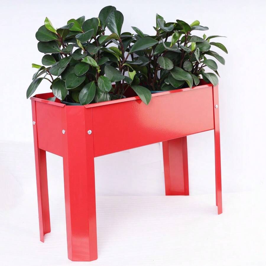 Mini Elevated Garden Bed, Metal Elevated Outdoor Flowerpot Box, Suitable For Backyard And Terrace, Large Flowerpot, Suitable For Vegetable And Flower - Red - View 1