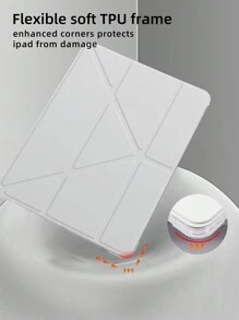 1 个灰色透明保护壳，带手写笔插槽、可调节多角度支架、柔软 TPU 边缘、磁性睡眠/唤醒功能、简约设计，兼容 iPad Mini 4/5/6/7、iPad Air、iPad 9.7/10.2/10.5/10.9/11/12.9 英寸，兼容 2016-2025 年 iPad 型号（不含手写笔） - 淡灰色 - 查看 8