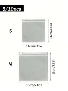 5/10/15/20 件透明数据线磨砂拉链收纳袋、充电线盒线缆整理器、磨砂拉链袋、拉链自封袋、珠宝收纳袋拉链封口防尘袋、PVC 可重复密封袋、抗氧化拉链袋塑料袋 - 白色 - 查看 4