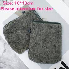 4 Guantes desmaquillantes de microfibra Toallas faciales de microfibra de Guantes de limpieza facial reutilizables de tela desmaquillante de microfibra para la cara Superfibra suave gris