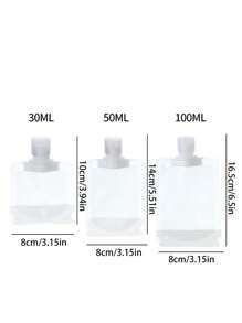1/5/10pcs Travel Bottles Portable Lotion Packing Bags Fluid Makeup Packaging Bag Cosmetic Shampoo Suction Bag Waterproof Leak-Proof Squeeze Pouches Airline-Friendly Ideal Travel Organizer For Shampoo Conditioner Lotion Body Wash Travel Essential For Beach Summer Vacation Back To School (50ml) - Clear - View 7