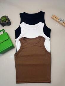 Ribbed Basiquinha Blouse Kit/ Women - 白色 - 查看 2