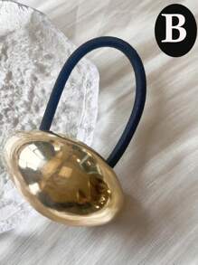 四件套简约金属光滑弹力复古发圈,日常佩戴,适合女性圆脸和方脸,可扎高马尾和脏辫,牢固不易脱落,优雅金色金属发圈,马尾发圈,橡皮筋,发绳,发饰,头饰 - 金色 - 查看 13