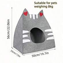 1 pieza Cama para gato de material de fieltro, portátil y adecuada para mascotas de hasta 8kg, disponible en 4 colores, para uso en todas las estaciones - Multicolor - Ver 2