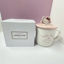 Miniso 1 pieza Taza de cerámica con tapa con personajes de Sanrio, 370ml/12.5oz - Rosa - Ver 8