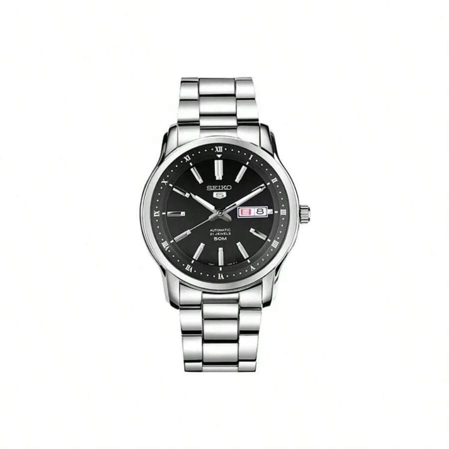Reloj deportivo automático para hombre SNKP11K1 con esfera negra y correa de acero inoxidable - Blanco - Ver 1