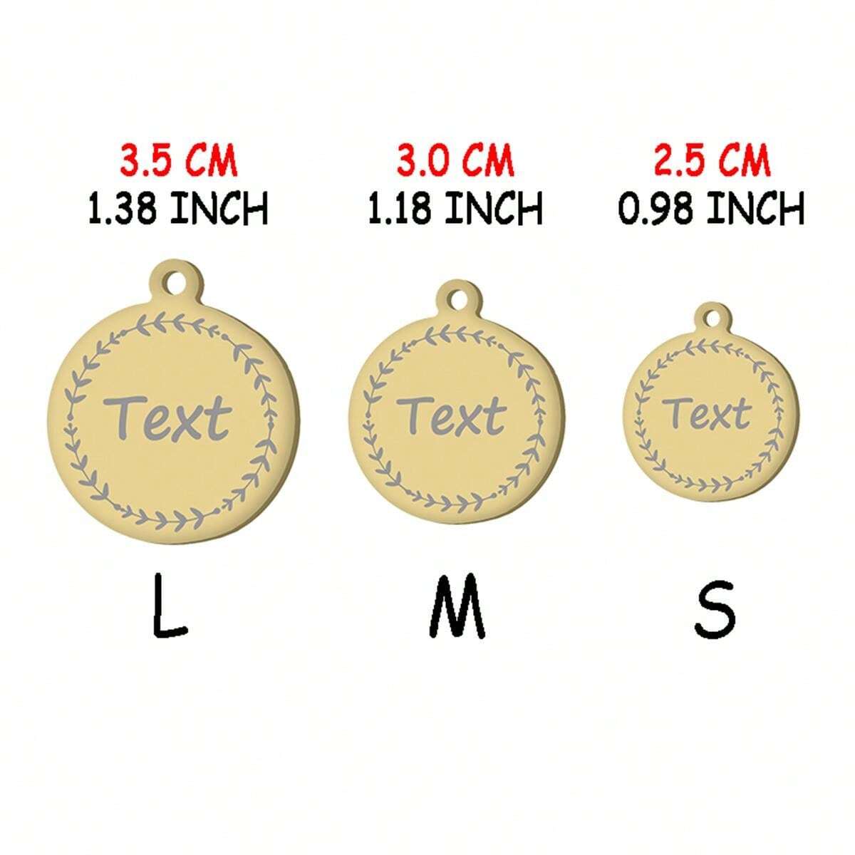 Round Open Customizable Dog Tag Hanging Ornament, Multiple Color & Size