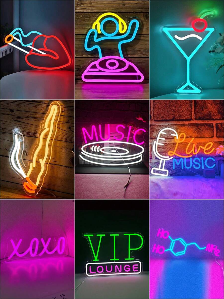 Neon Wall Decor Light With USB Port, Multi-Color & Shape LED Lamps, Suitable For Bar, Pub, Restaurant, Room, Club, Man Cave Decoration