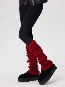 70 厘米女士针织瑜伽腿套，加厚保暖过膝腿套，秋冬款 - 彩色 - 查看 4