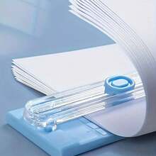 Cortador de papel multifuncional de doble vía con escala en pulgadas y cm, cortador de papel A3 A4, corte bidireccional, cortador de fotos portátil, cortador de papel de oficina, artefacto de corte de papel, cabeza de cuchillo de acero inoxidable - Multicolor - Ver 3